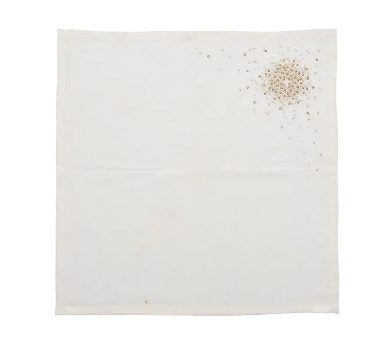 Starburst Napkin in White, Gold & Silver, Set of 4