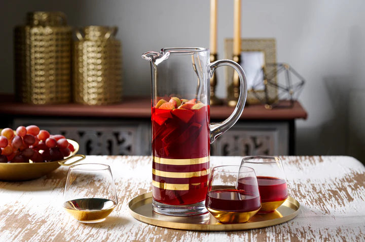 Spectrum Pitcher with gold lines, 54 oz.