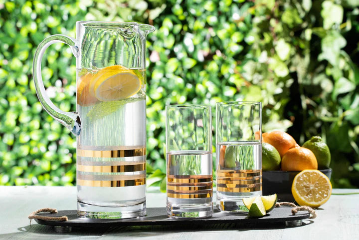 Spectrum Pitcher with gold lines, 54 oz.