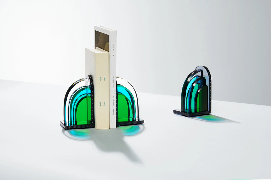Tribeca Book End | Green/Azure/Clear/Black