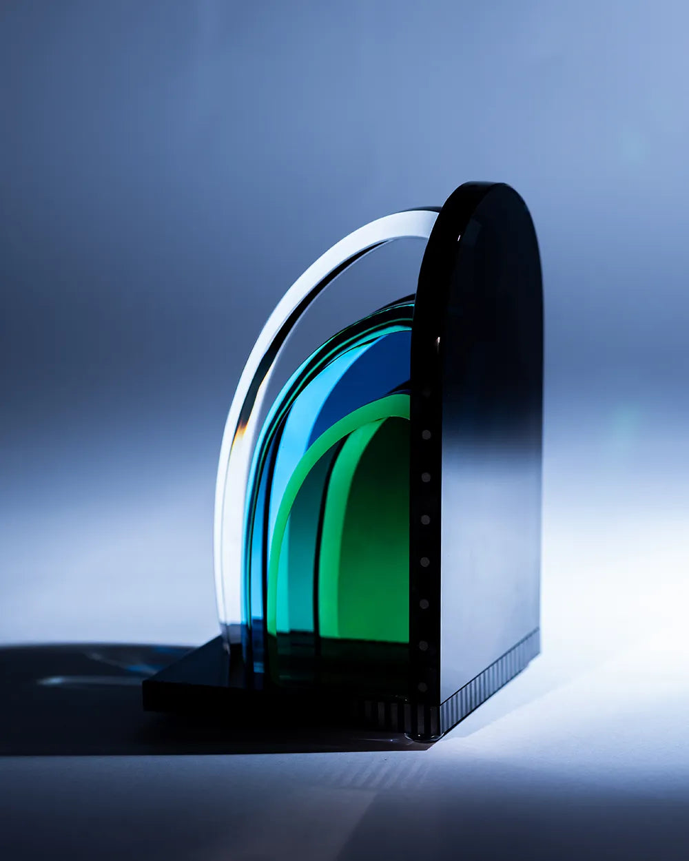 Tribeca Book End | Green/Azure/Clear/Black