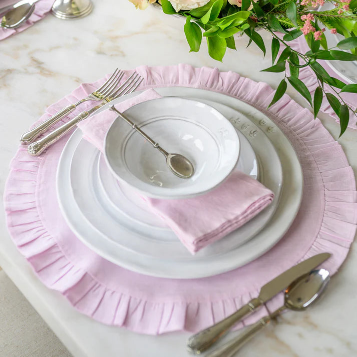 Round Ruffle Linen Placemat