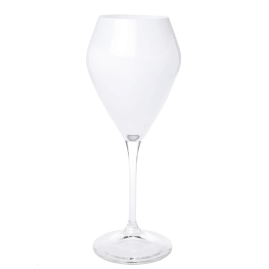 Set of 6 V-Shaped Wine Glasses with Clear Stem