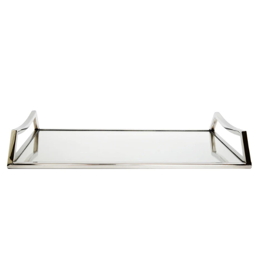 Oblong Mirror Serving Tray with Handles