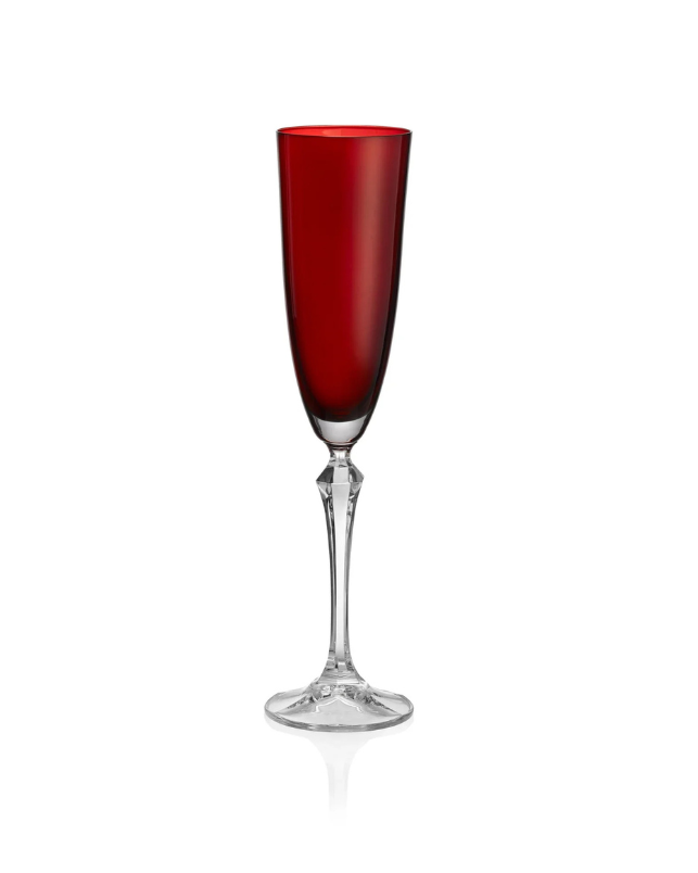Vivid Champagne Flute, Ruby, 7 oz. Set of 4