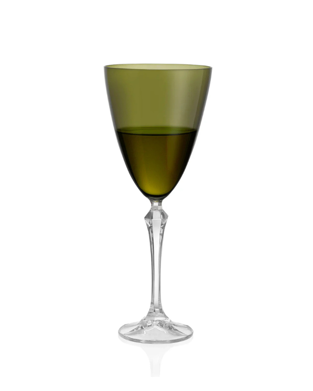 Vivid Wine Glass, Green, 9 oz. Set of 4