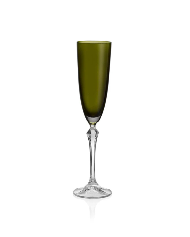 Vivid Champagne Flute, Green, 7 oz. Set of 4
