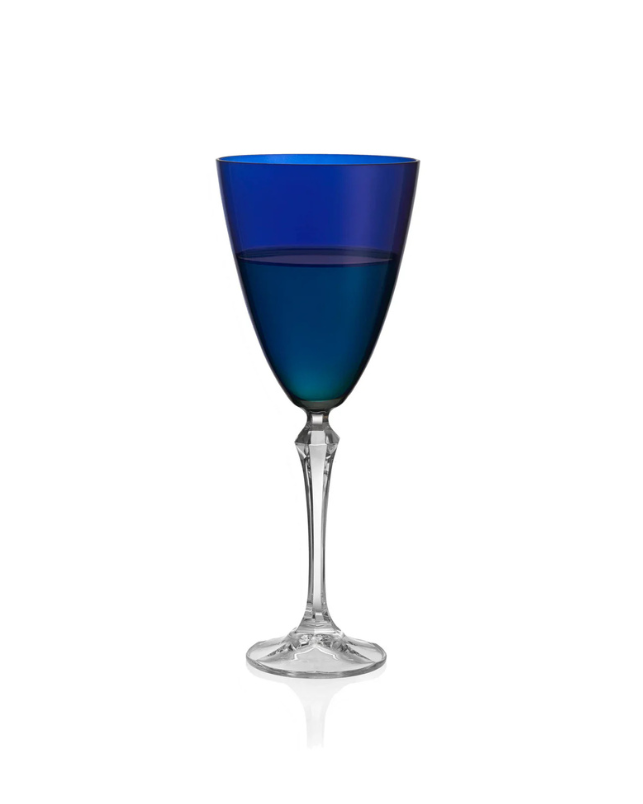 Vivid Wine Glass, Blue, 9 oz. Set of 4