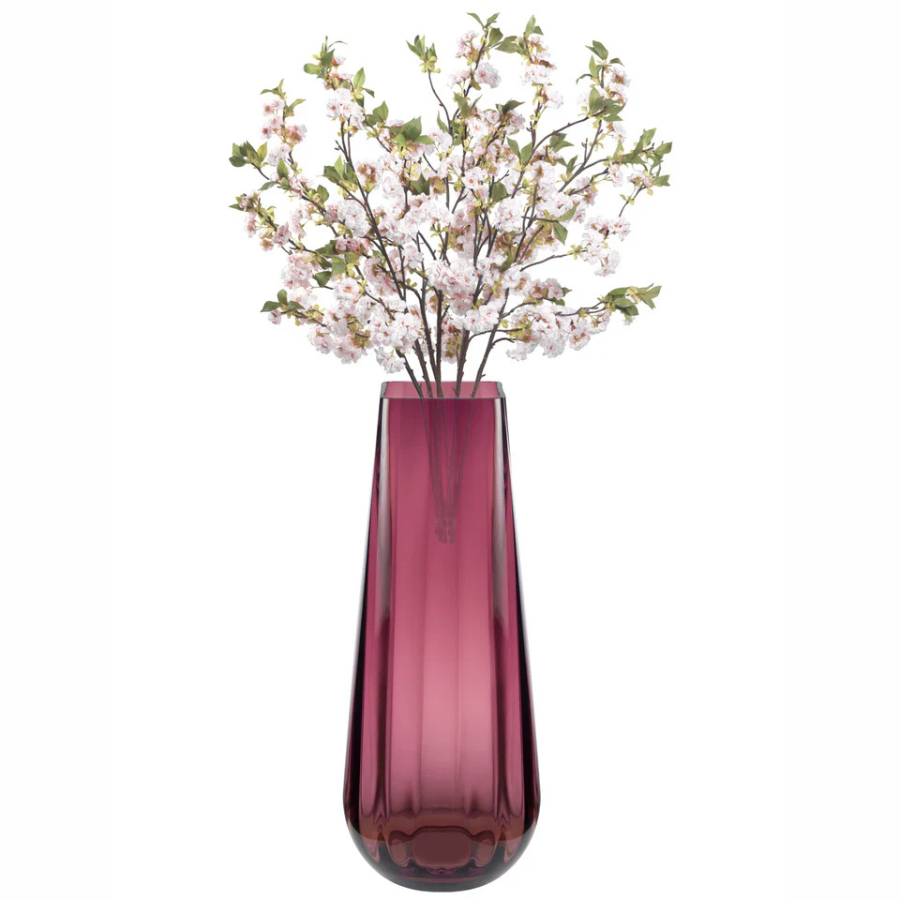 Amethyst Square Top Vase, 13.9"H