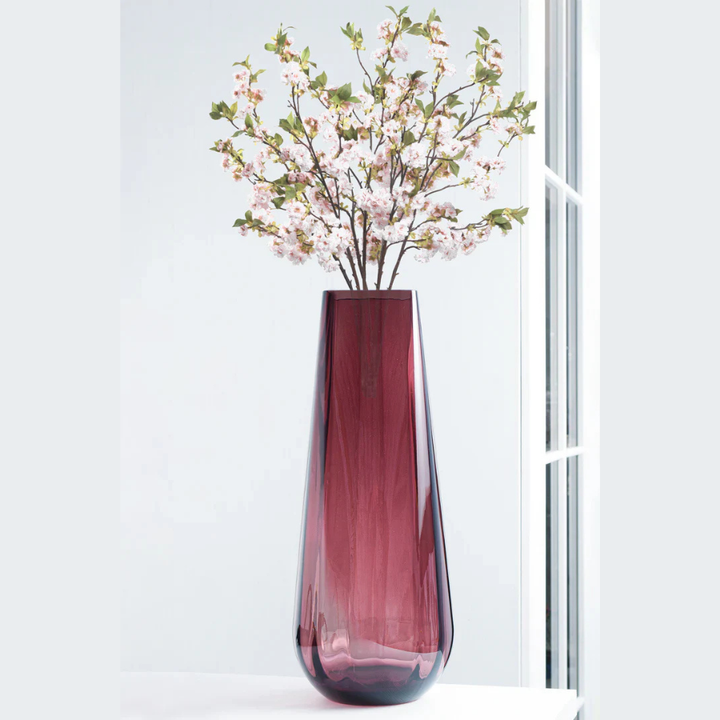 Amethyst Square Top Vase, 13.9"H