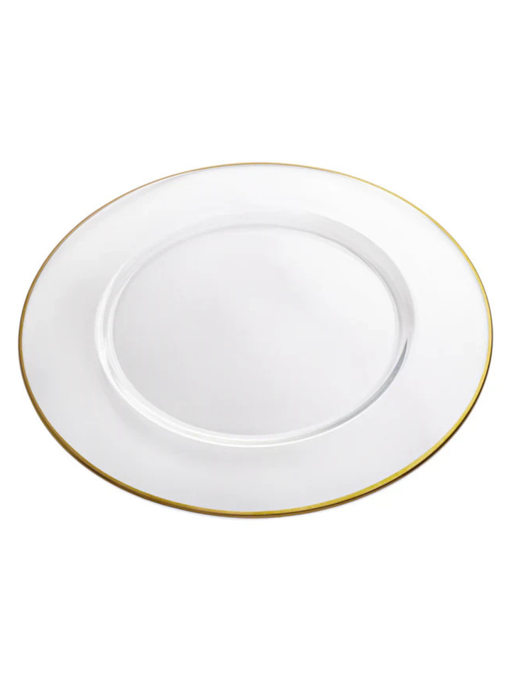 Spectrum Charger with Gold Rim, 12.5"D, Set of 4