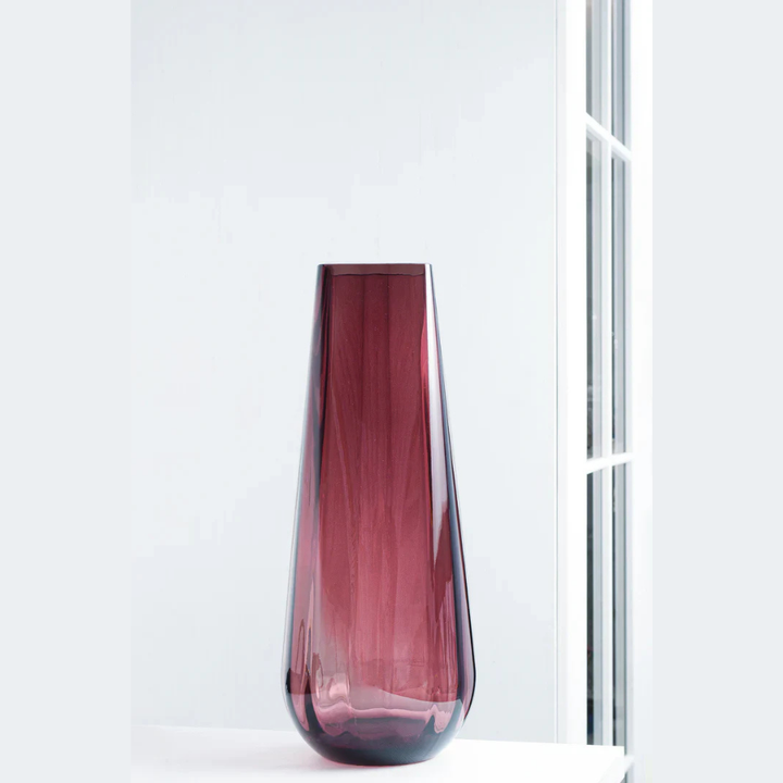 Amethyst Square Top Vase, 13.9"H