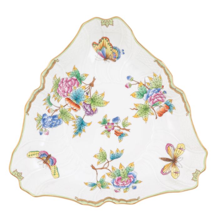 Queen Victoria Multicolor Triangle Dish