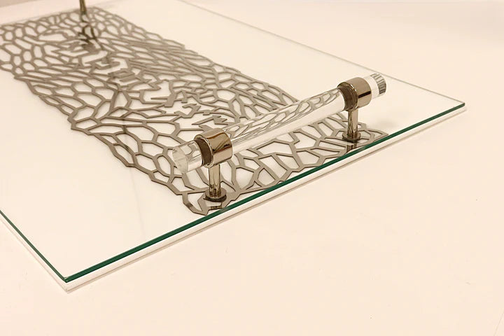 Acrylic Challah Tray with Cylinder Handles