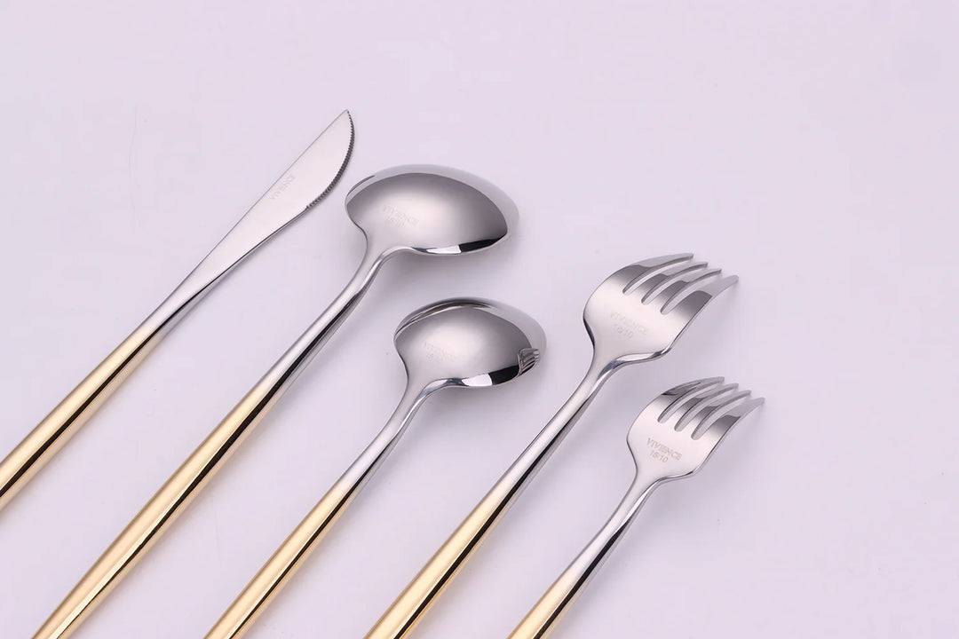Morne 20 Pc Flatware Set with Graduated Gold Handles, Service for 4