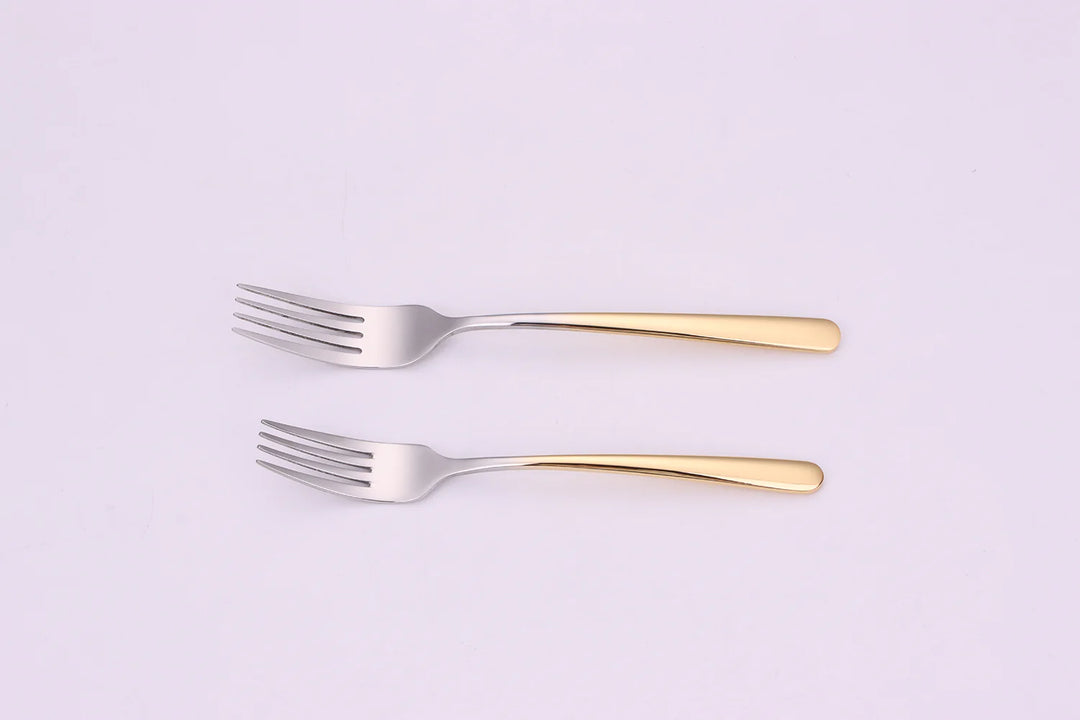 Colorblock 20 Pc Flatware Set with Graduated Gold Handles, Service for 4