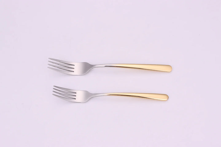 Colorblock 20 Pc Flatware Set with Graduated Gold Handles, Service for 4