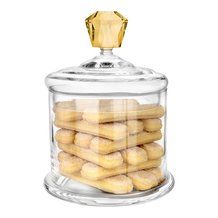 Canister with Amber Diamond Handle- Small