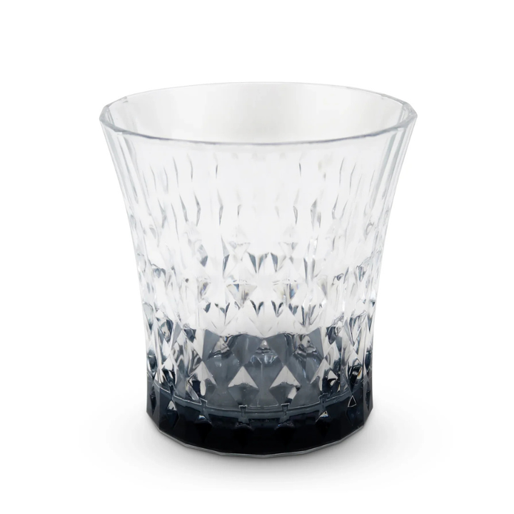 Liscio Ottico - Set of 6 Diamond Glasses with Smoked Shade on the Bottom - Smoked