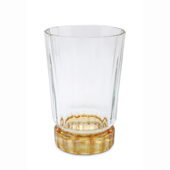 Liscio Ottico - Set of 6 Glasses with Smooth Linear and Amber Shade on the Base