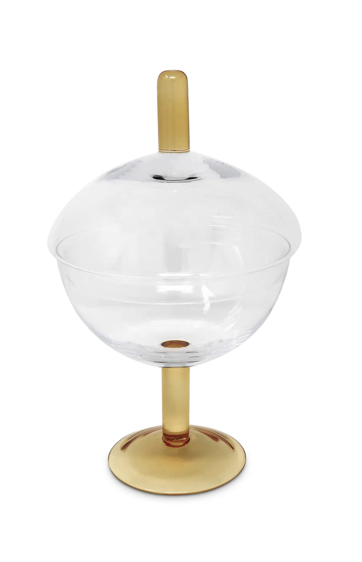 Jar with Gold Stem and Knob