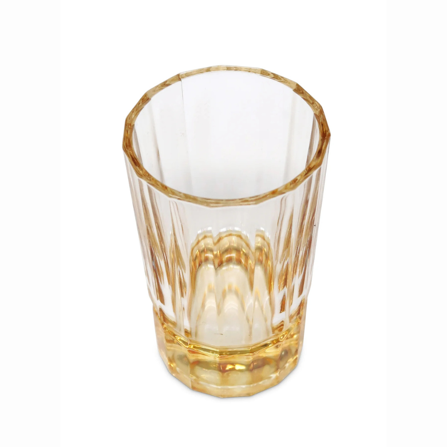 Liscio Ottico - Set of 6 Glasses with Smooth Linear and Amber Shade on the Base