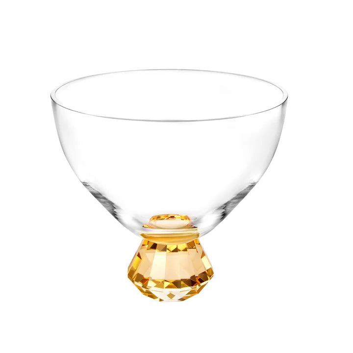 Bowl With Amber Diamond Base