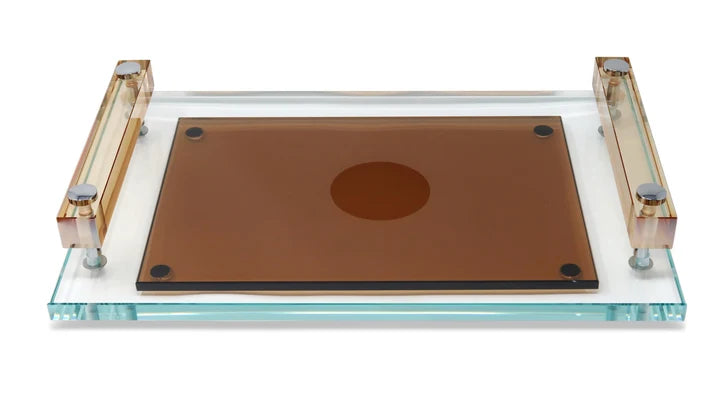 Glass Serving Tray with Handles