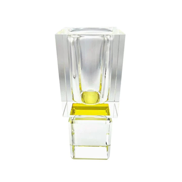 Block Vase with Amber Reflection On Base