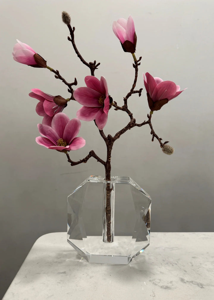 Crystal Bud Vase with a Dimensional Design, 5"H