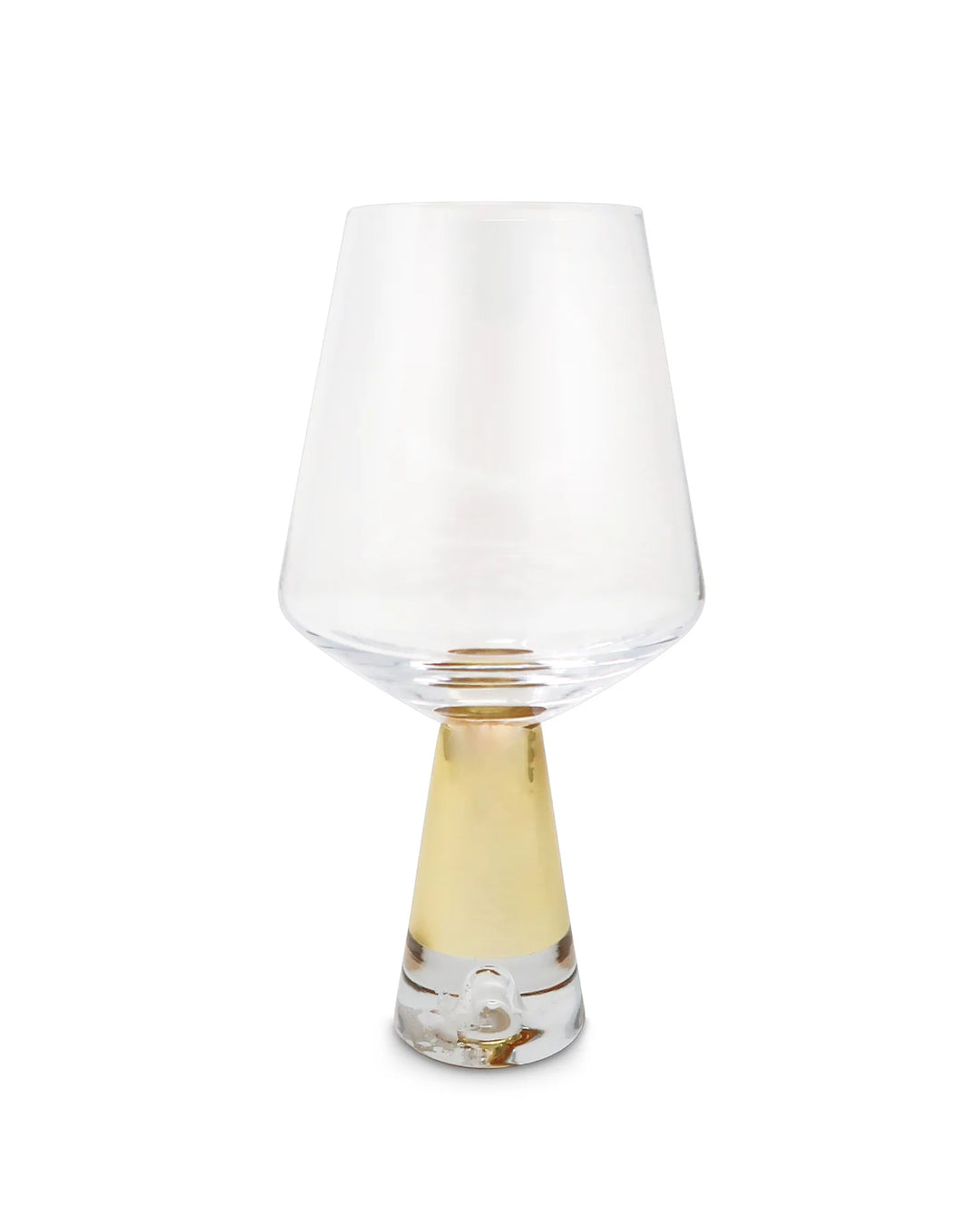 Set of 6 Water Glasses with Gold Stem