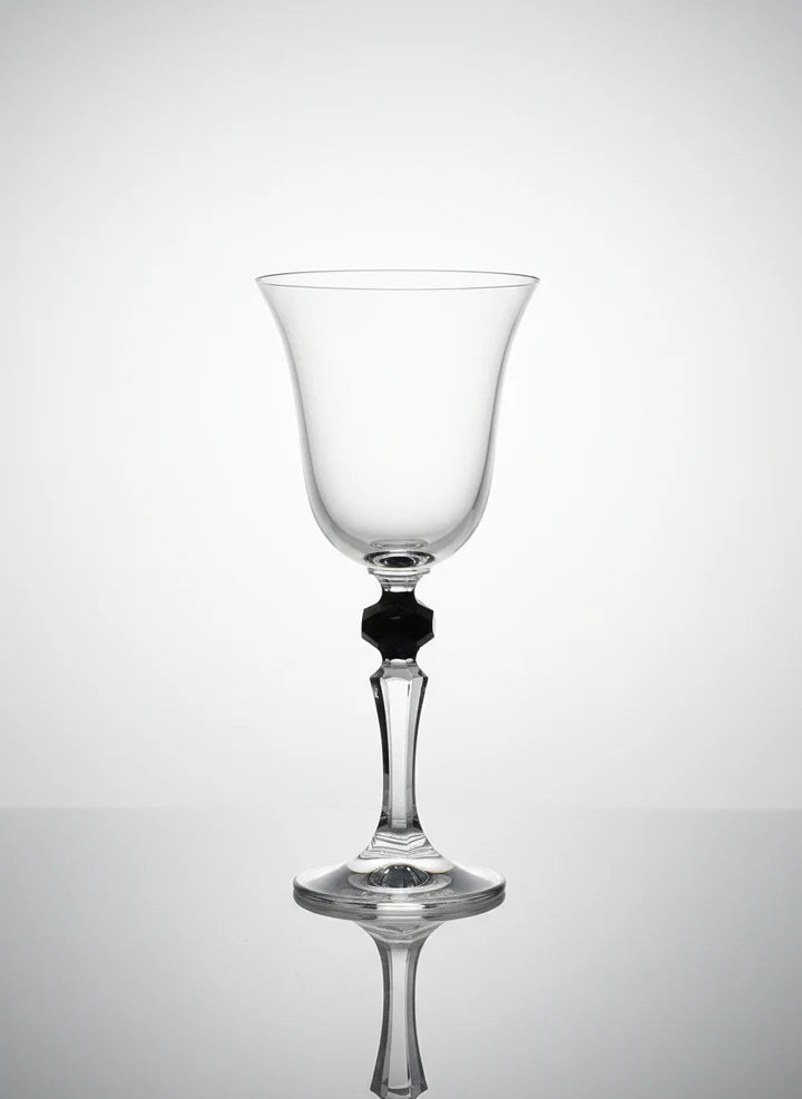 Set of 6 Wine Glasses Smoked Diamond Stem - Vivience