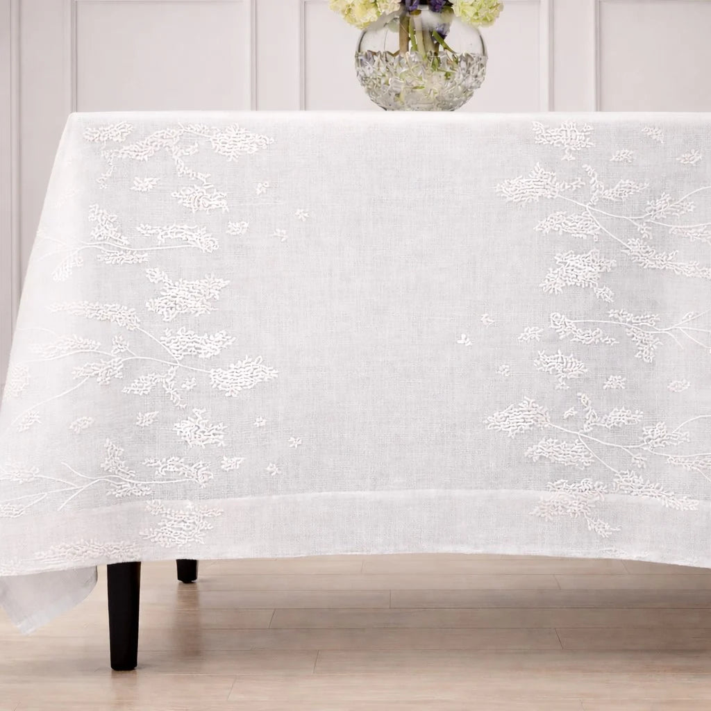 Vine White Tablecloth