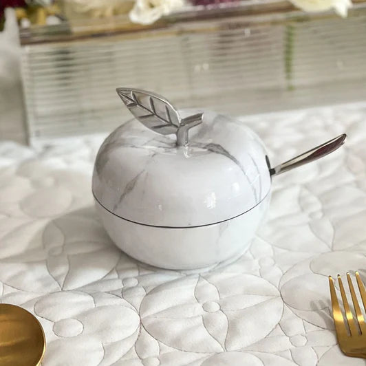 White Marble Honey Dish
