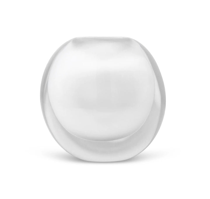 Double Wall Inlay Glass Vase with Pink Flowers