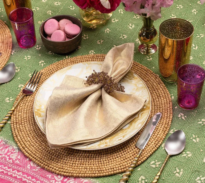 Wood Round Placemat in Natural, Set of 4
