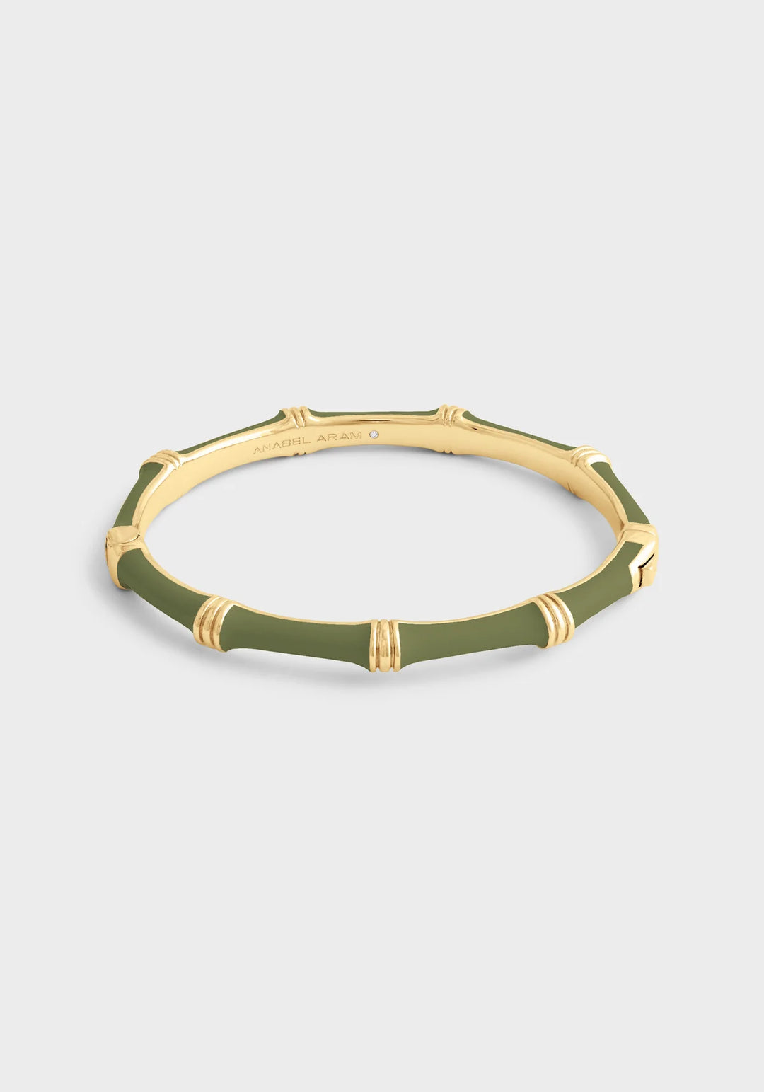 Bamboo Enameled Hinged Bangle