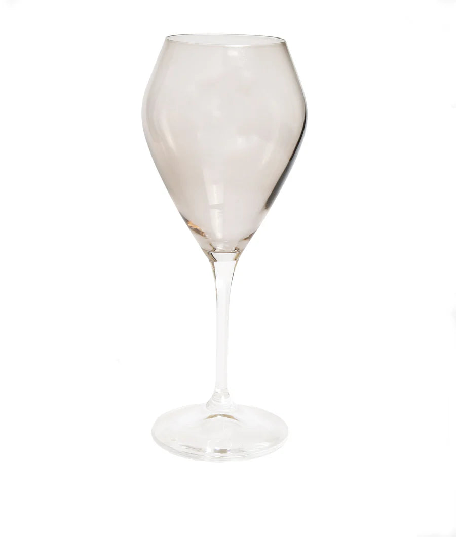 Set of 6 V-Shaped Wine Glasses with Clear Stem