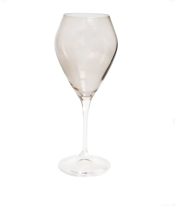 Set of 6 V-Shaped Wine Glasses with Clear Stem