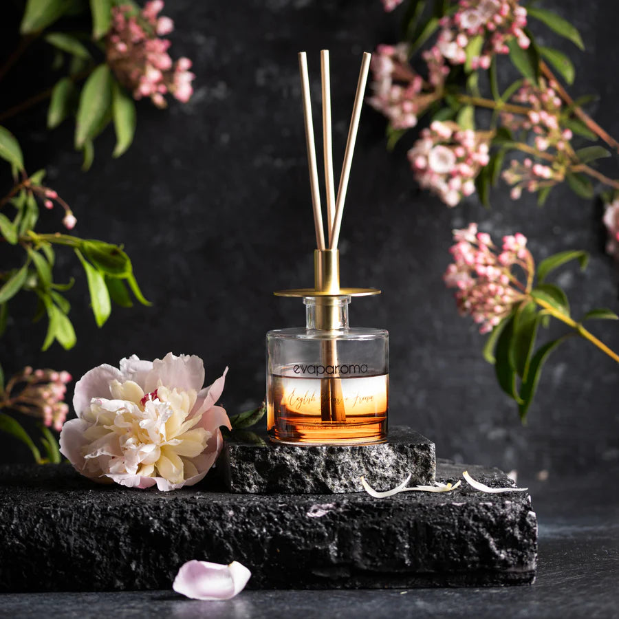 Ombre Crystal Glass and Gold Reed Diffuser