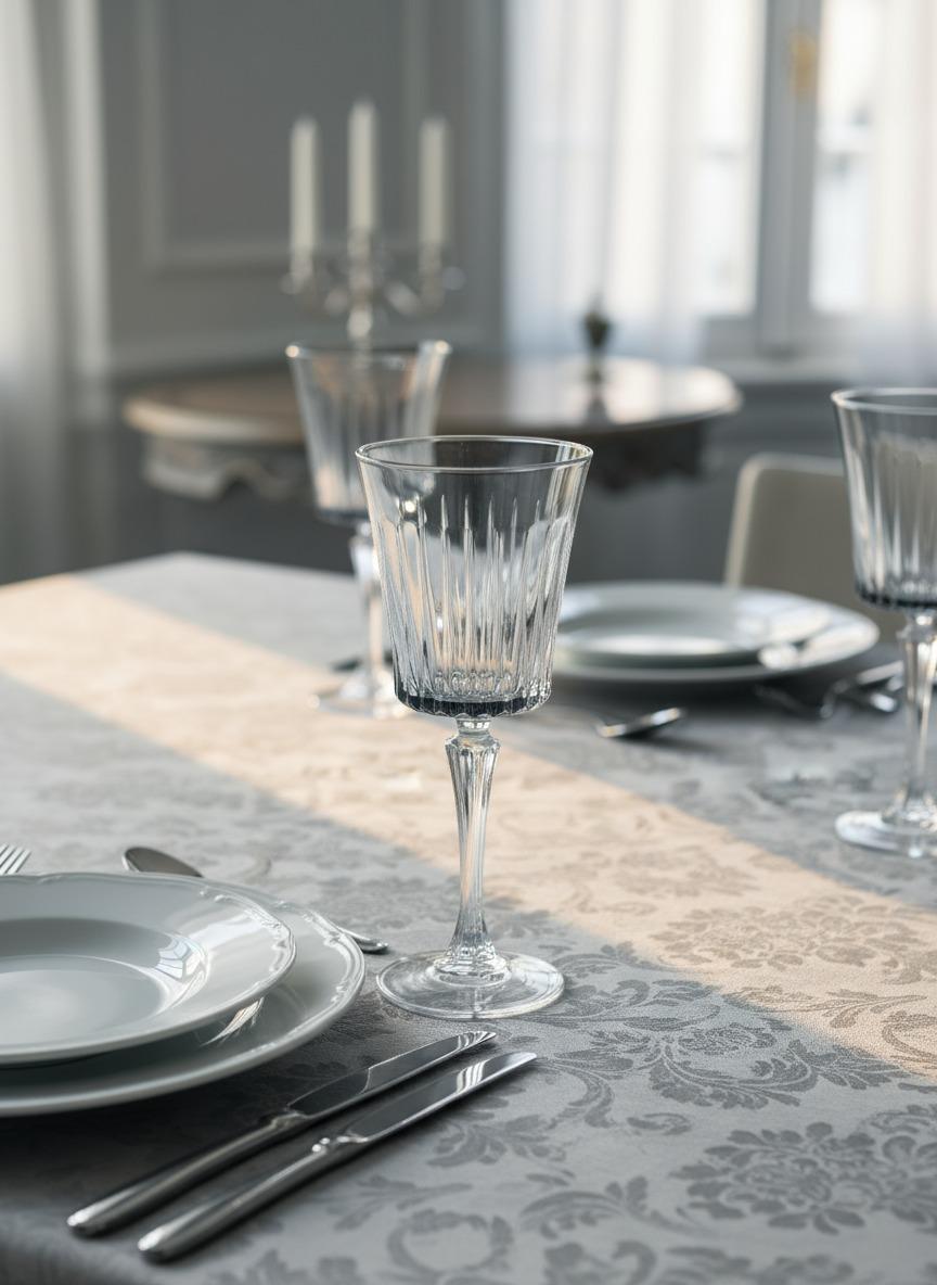 Set of 6 Water Glasses with Smoked Bottom