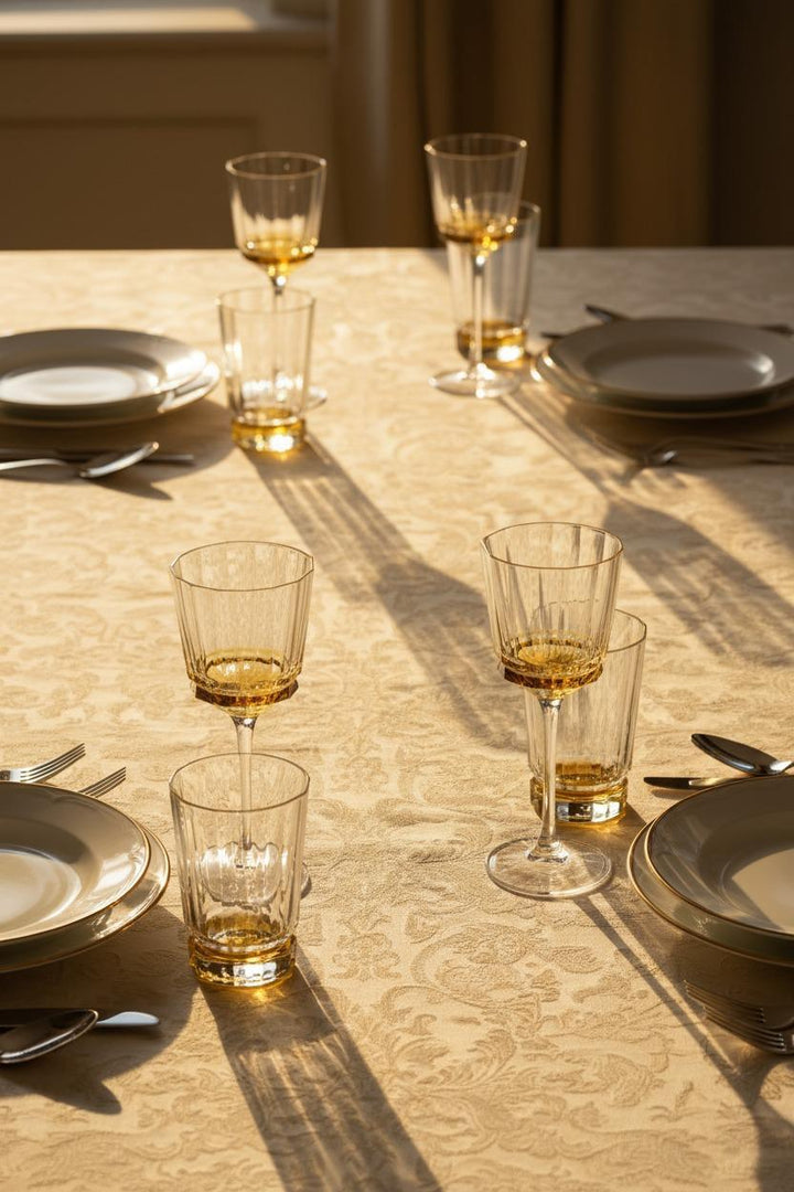 Liscio Ottico - Set of 6 Glasses with Linear Design and Shade on the Bottom - Ambert