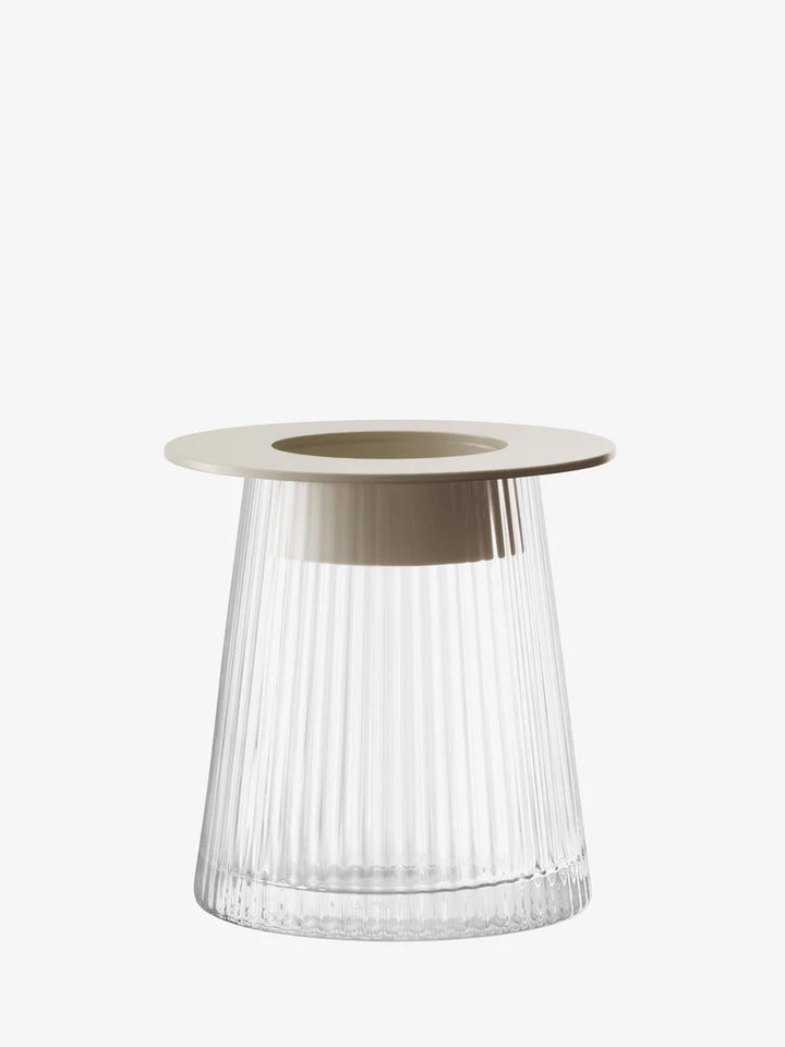 Beacon Lantern/Vase- Clear/Concrete Grey