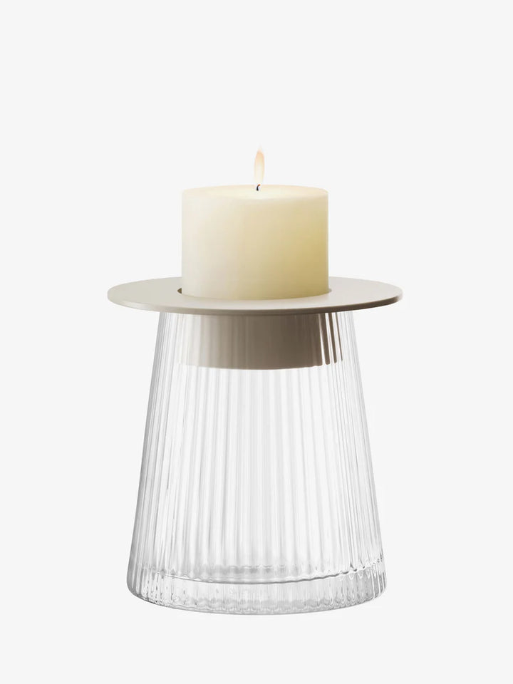 Beacon Lantern/Vase- Clear/Concrete Grey