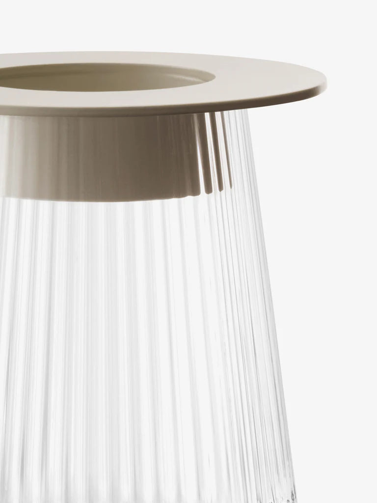 Beacon Lantern/Vase- Clear/Concrete Grey