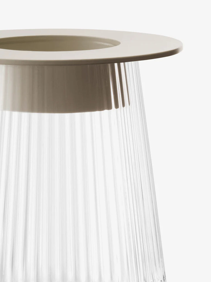 Beacon Lantern/Vase- Clear/Concrete Grey