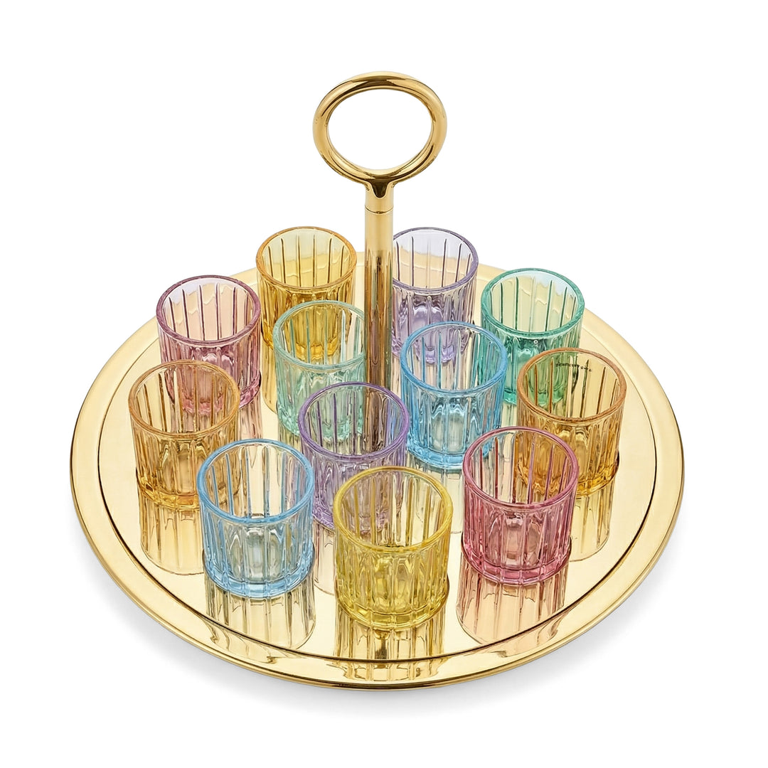 Purim Gold Ricci Colored Liquor Set