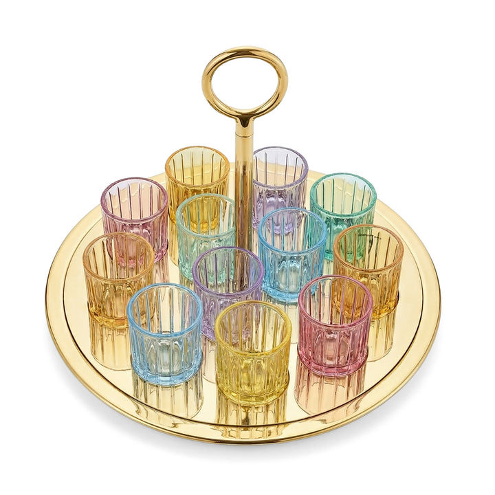 Purim Gold Ricci Colored Liquor Set