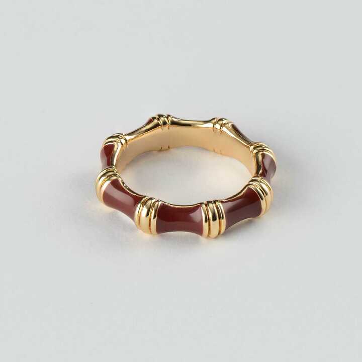 Bamboo Enameled Ring