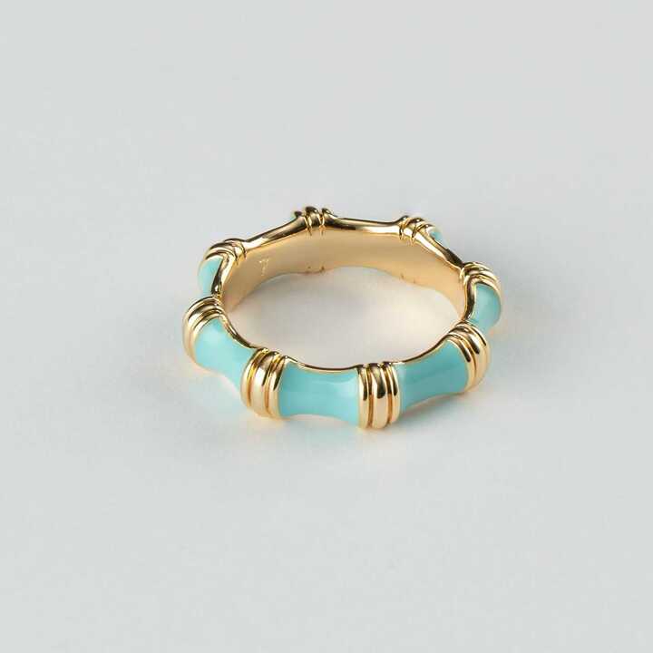 Bamboo Enameled Ring